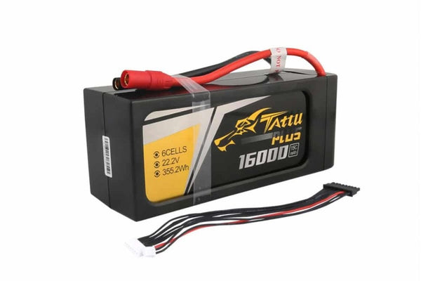 Gens Ace- Tattu Plus, 16000mAh 15C 6S1P 22.2V Lipo-AS150+XT150