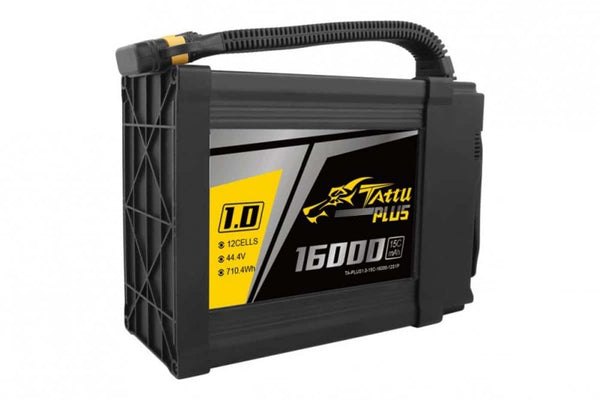 Gens Ace- Tattu Plus 1.0, 16000mAh 15C 12S1P 44.4V Lipo with AS150U