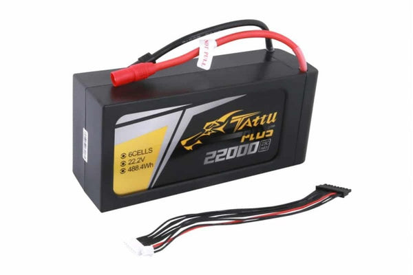 Gens Ace- Tattu Plus, 22000mAh 25C 6S1P 22.2V Lipo-AS150+XT150