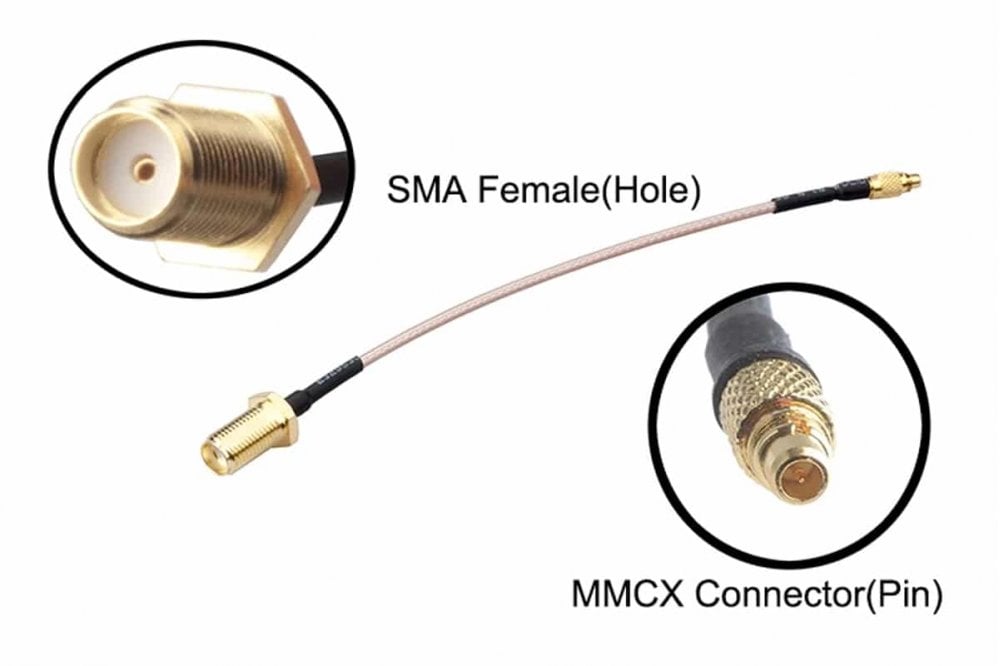 RJXHOBBY-MMCX to SMA-F 120mm Cable