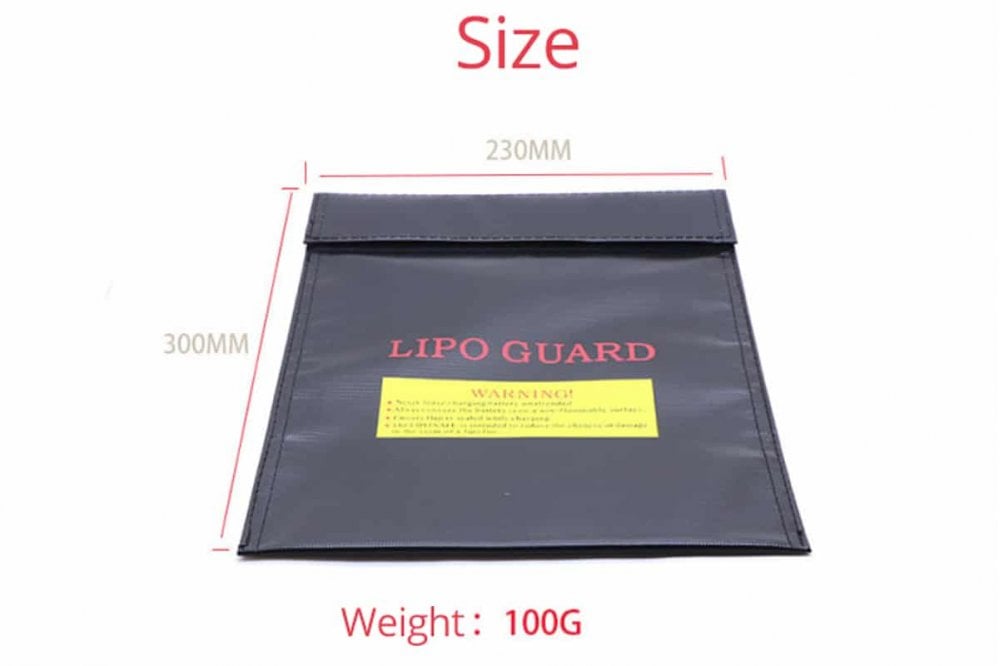 LIPO Guard - Fire Resistant LiPO Charging / Storage Bag - Large Black 230x300 - 230x300