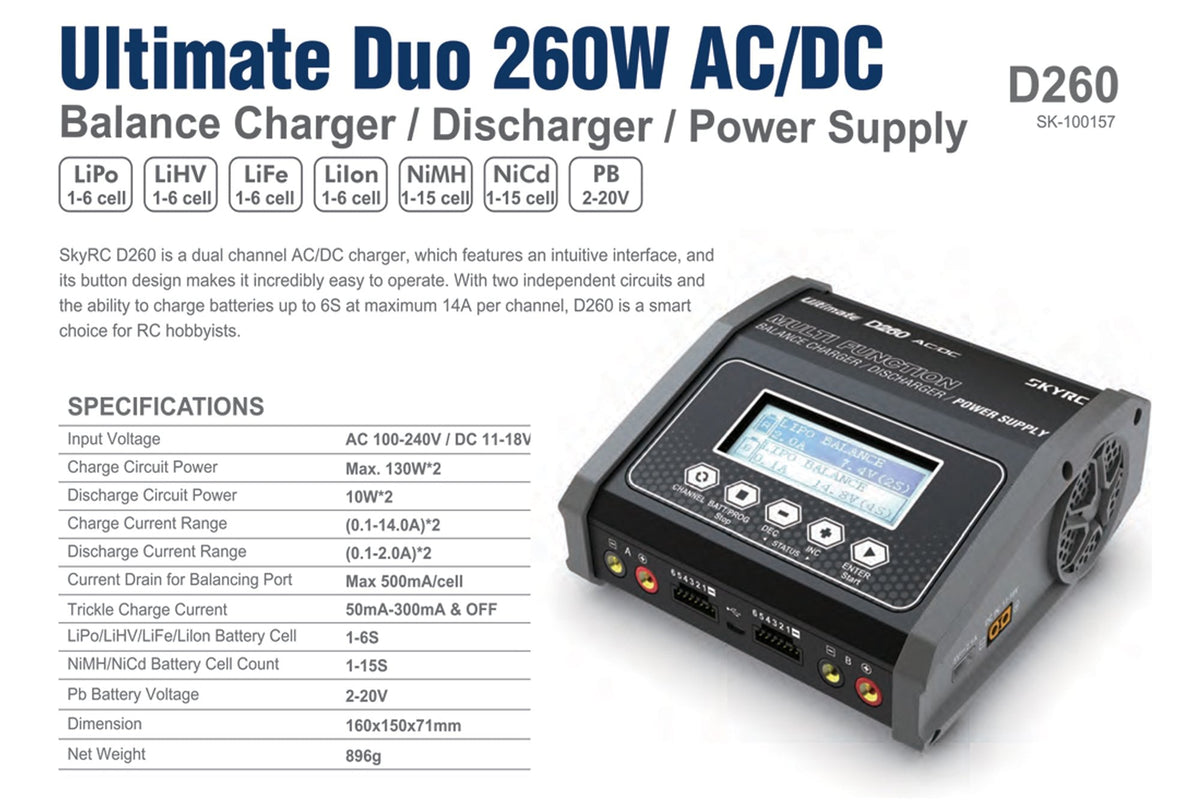 SkyRC- D260 Ultimate Duo 260W Charger