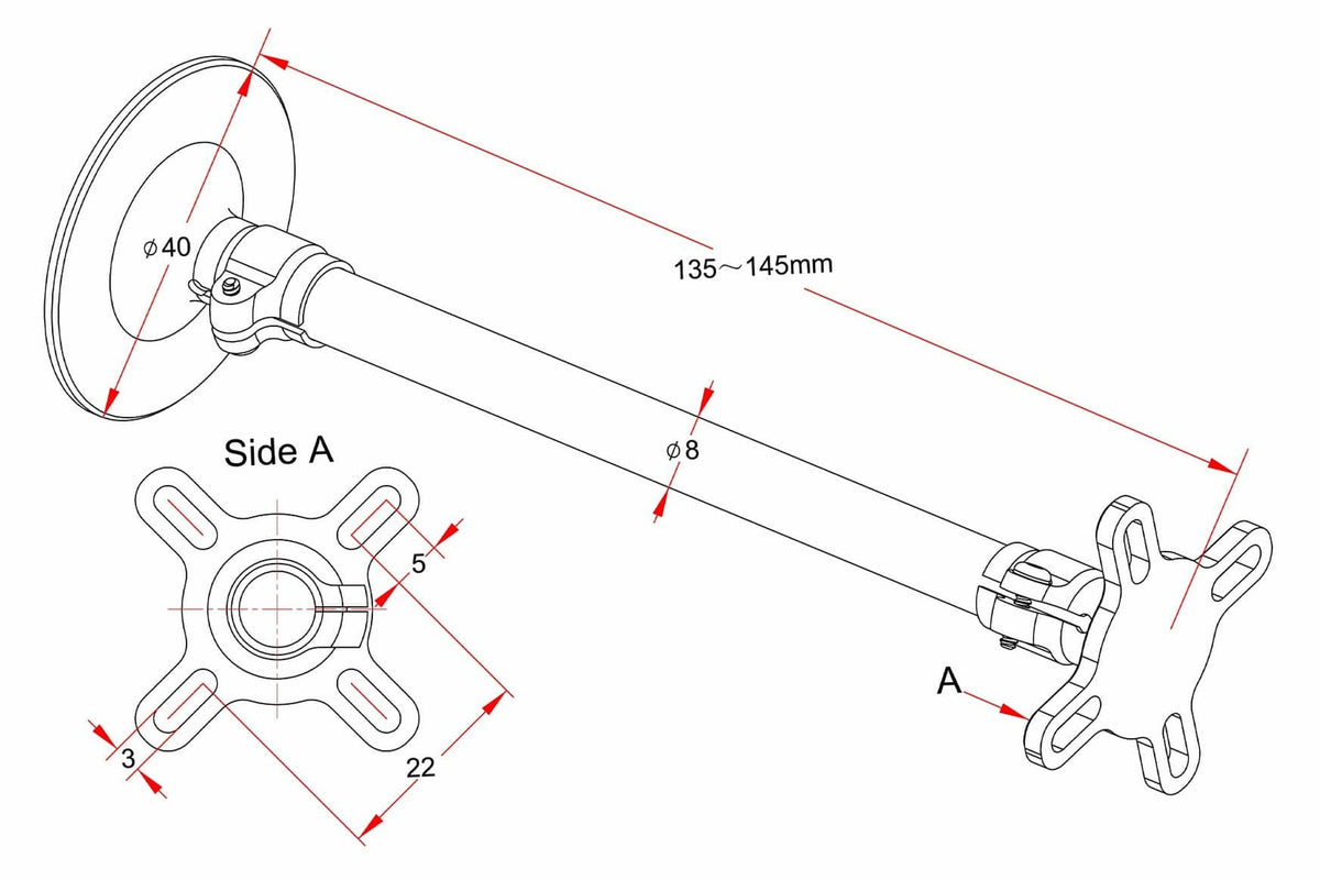 Holybro - 40mm Fixed Carbon Fibre GPS Mount