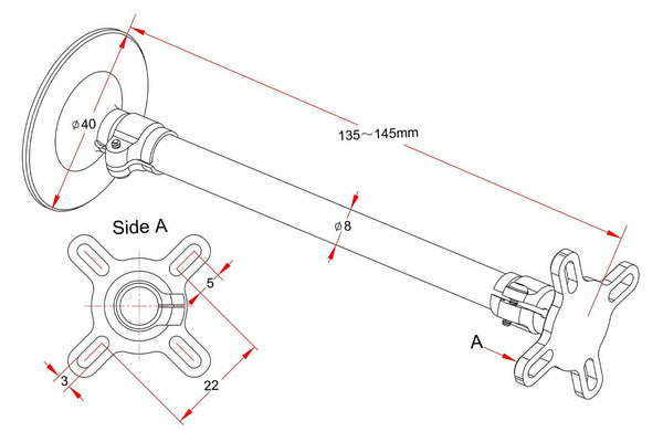 Holybro - 40mm Fixed Carbon Fibre GPS Mount