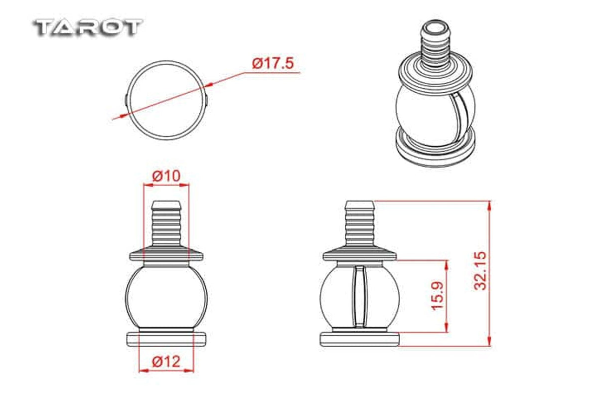 Tarot- Gimbal Anti Vibration Damping Ball, Large, 2PC, TL10A08