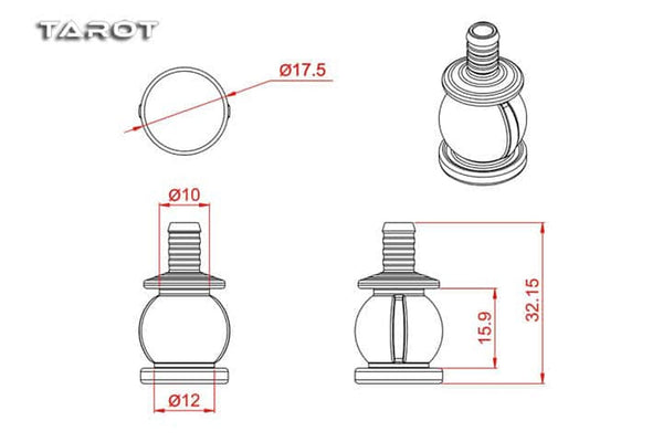 Tarot- Gimbal Anti Vibration Damping Ball, Large, 2PC, TL10A08