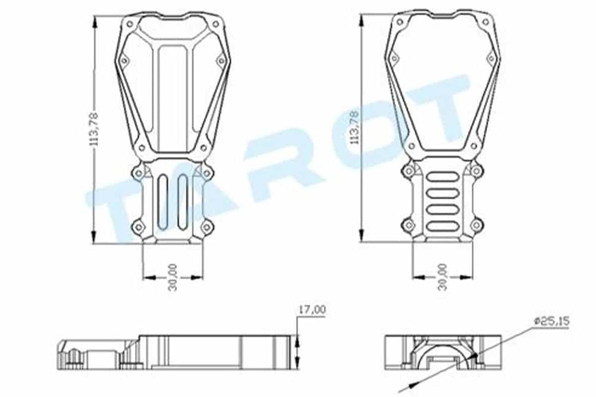 Tarot - 25MM Dual Motor Mount Red 1pc - TL96033