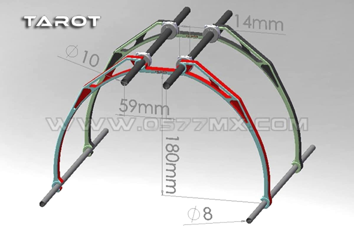 Tarot Quad-copter/ Hex-copter DIY Skid/ Black TL8201-03