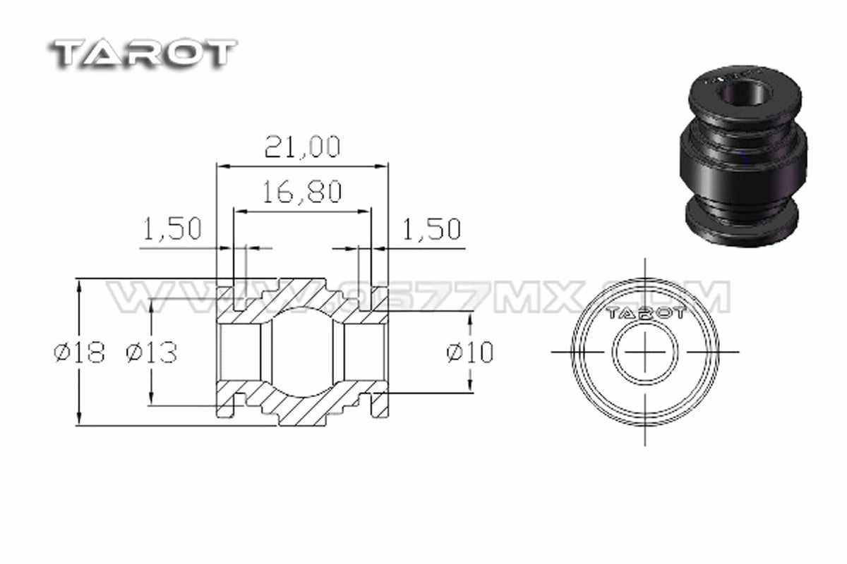Tarot - Black Camera Mount Damper 2 pcs - TL100A19