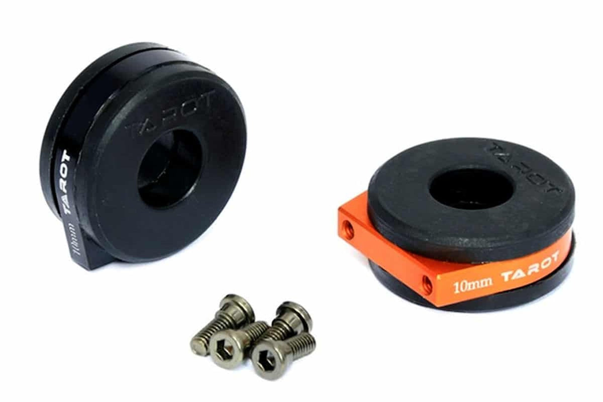 Tarot - Aluminium Tube Clamp with Shock Absorbing Rubber Damper 10mm - 2Pcs - TL68B10