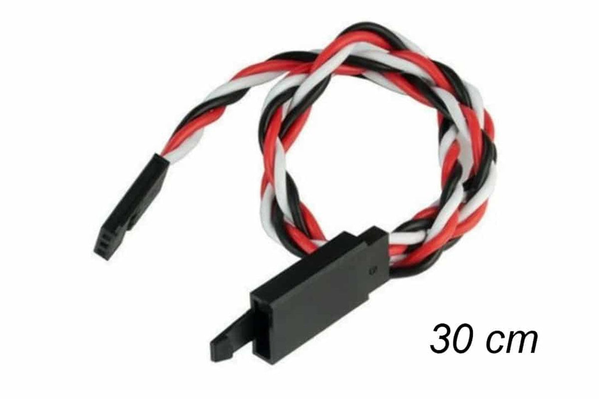 30cm Male to Female Twisted Servo Extension – 22AWG Locking