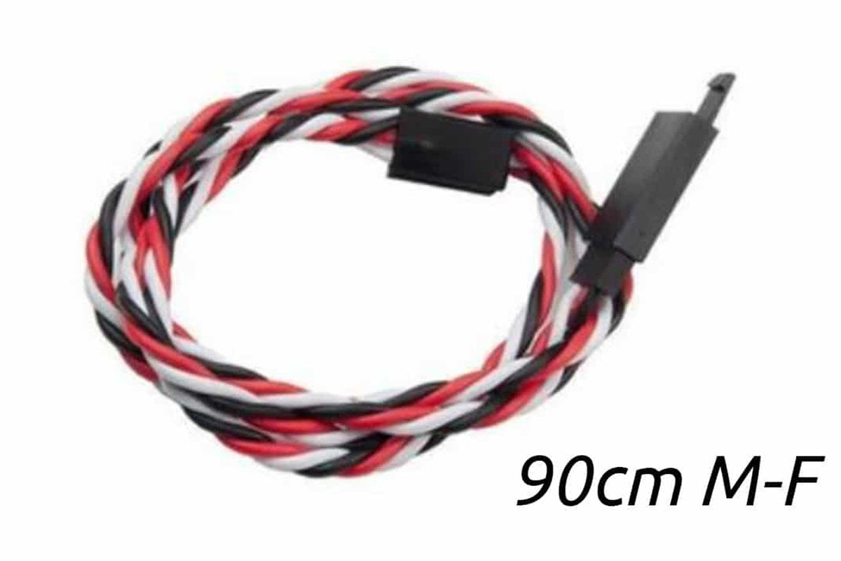 90cm Male to Female Twisted Servo Extension - 22AWG Locking