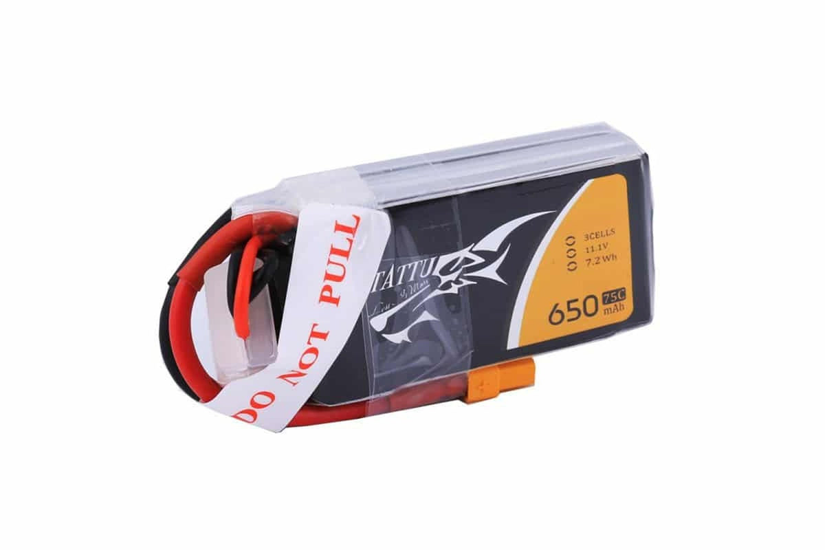 Gens Ace- Tattu, 650mAh 75C 3S1P 11.1V Lipo with XT30