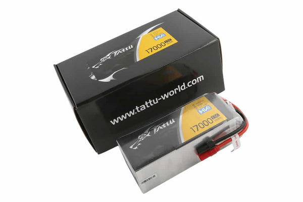 Gens Ace- G-Tech, Tattu HV, 17000mAh 15C 6S1P 22.8V Lipo-AS/XT150