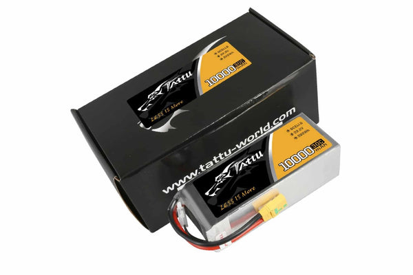 Gens Ace- Tattu 30C- 10000mAh 6S1P 22.2V Lipo with XT90-S