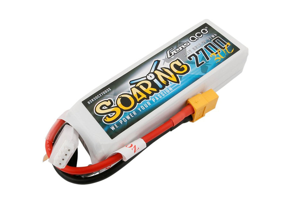 Gens Ace- Soaring, 2700mAh 30C 3S1P 11.1V Lipo with XT60