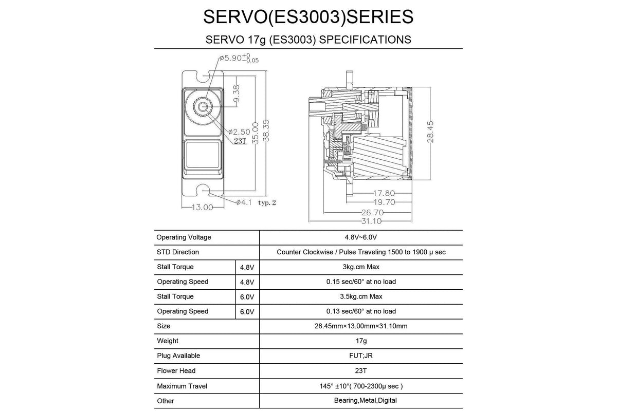 EMAX ES3003 Plastic Gear Analog Servo
