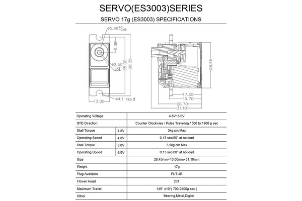 EMAX ES3003 Plastic Gear Analog Servo