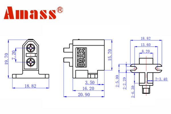 Amass XT60C-M - 1 Pc