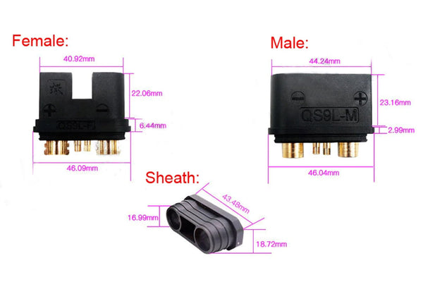 QS9-L Antispark High Current Connector Male And Female