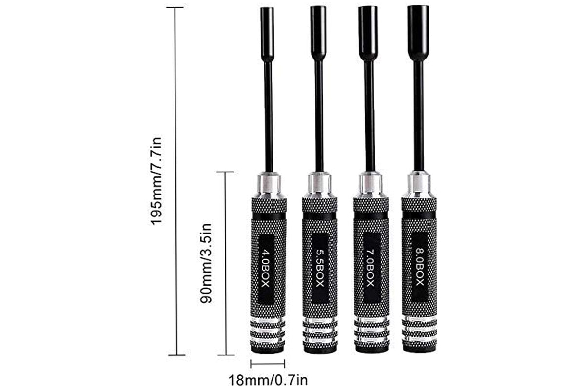 Hex Nut Socket Screwdriver  4.0, 5.5, 7.0, 8.0mm Tool