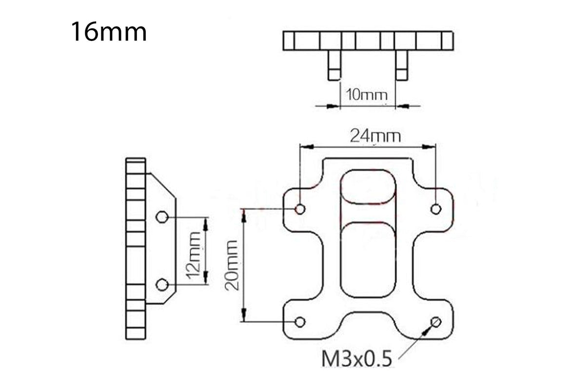 Landing Leg Mount 16mm  (1 Pair)