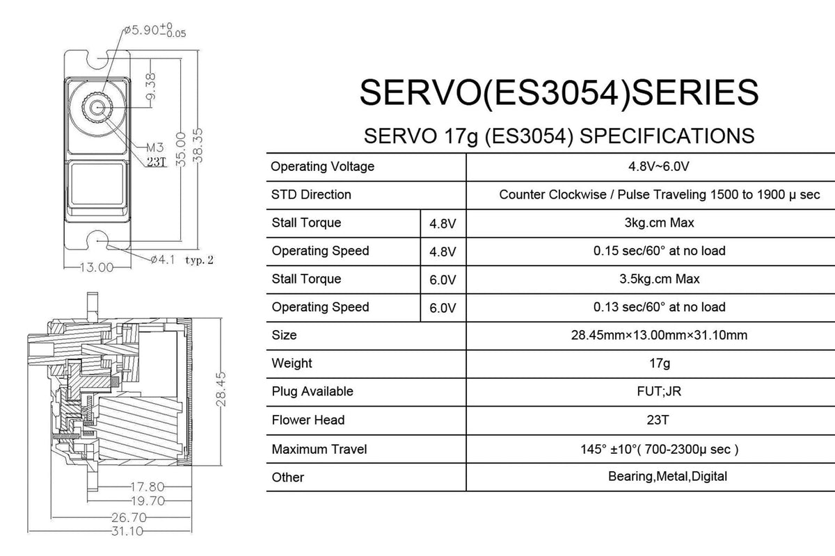 EMAX ES3054 17g Metal Gear Digital Servo