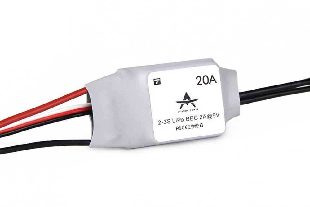 T-Motor- AT 20A, Fixed wing ESC with 5V/2A BEC, 2-3S