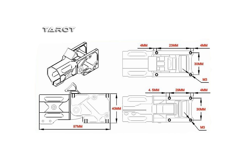 Tarot - Z30 - Folder arm mount 30mm TL30A1 - 1pc
