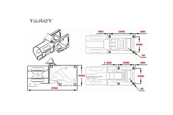 Tarot - Z30 - Folder arm mount 30mm TL30A1 - 1pc