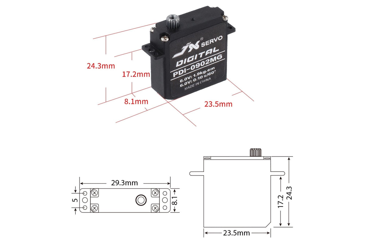 JX Servo PDI-0902MG 9.4g High Torque Digital Servo