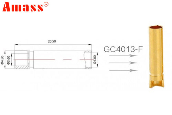 AMASS - GC4013-F (GC4011) 4mm Gold Plated Bullet - 10Pcs