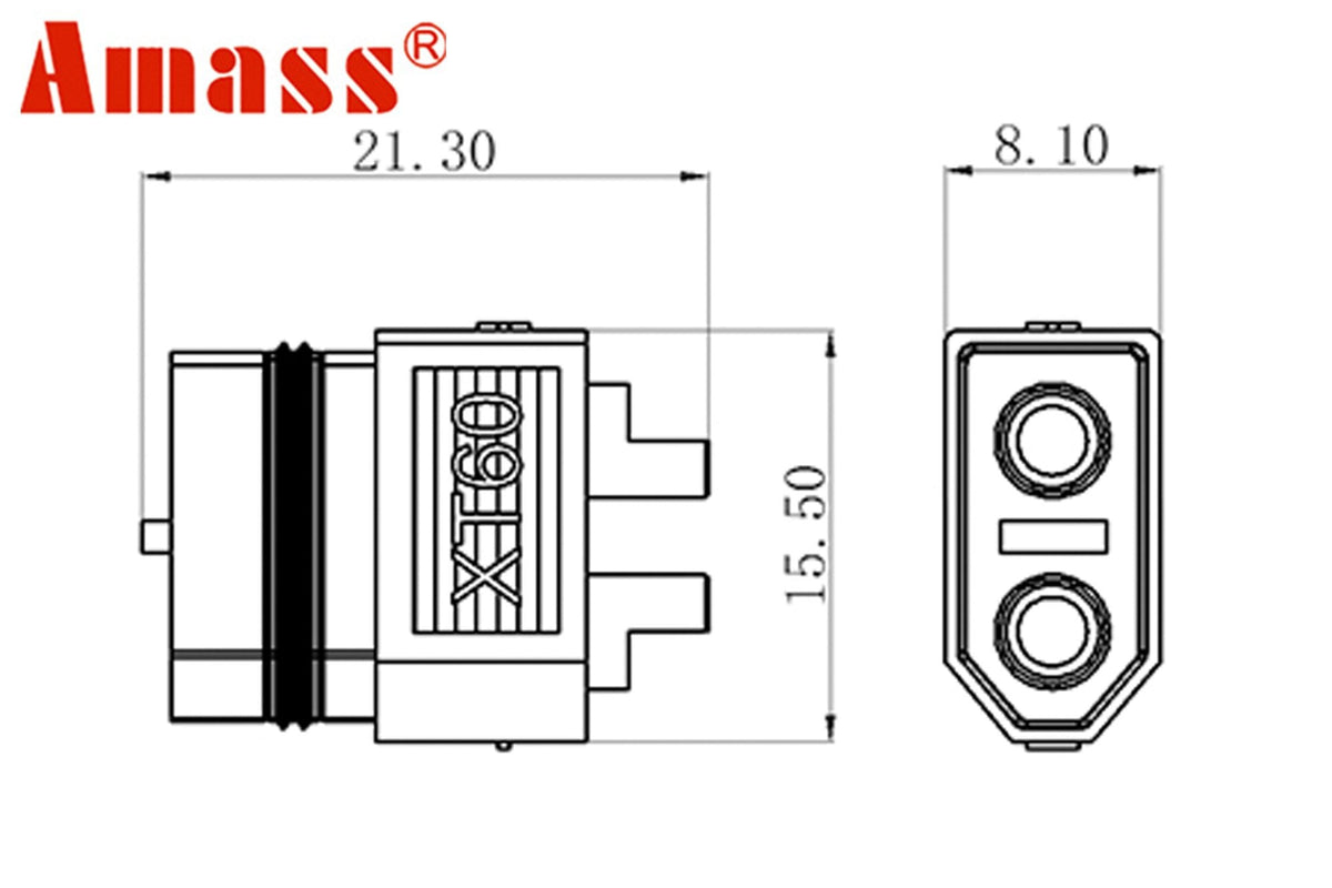 Amass XT60W-F - 1Pcs