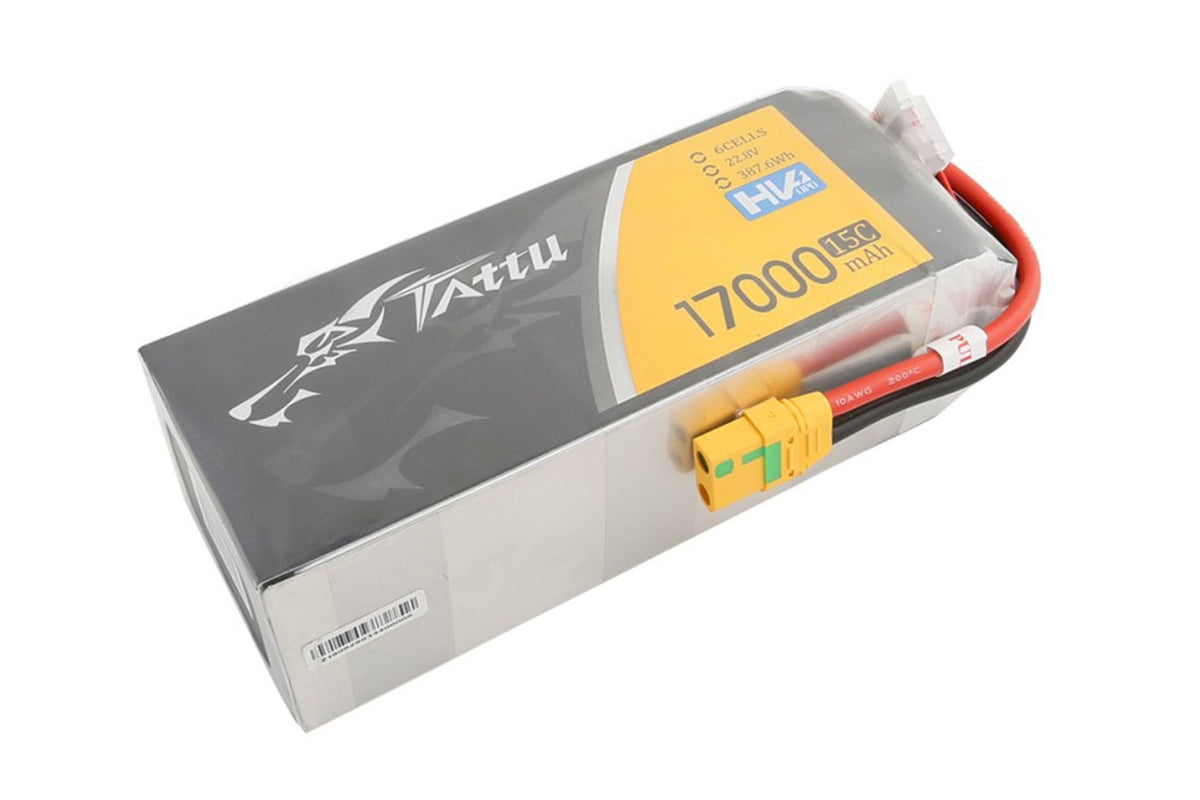 Gens Ace- G Tech, Tattu HV, 17000mAh 15C 6S1P 22.8V Lipo-XT90-S