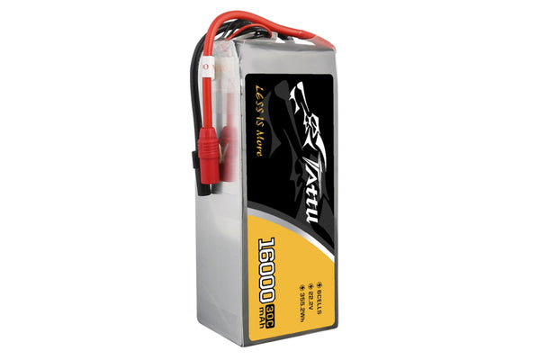 Gens Ace- Tattu 30C- 16000mAh 6S1P 22.2V Lipo with AS150/XT150