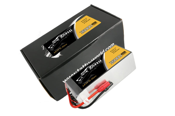 Gens Ace- Tattu 30C- 16000mAh 6S1P 22.2V Lipo with AS150/XT150