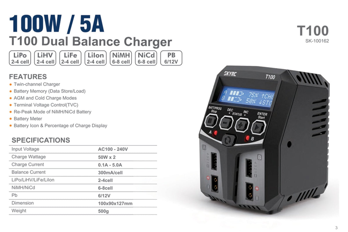 SkyRC- T100 Dual Balance Charger