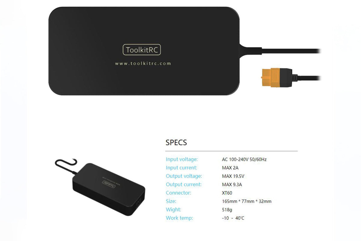 ToolKitRC- ADP180 AC to DC Adapter