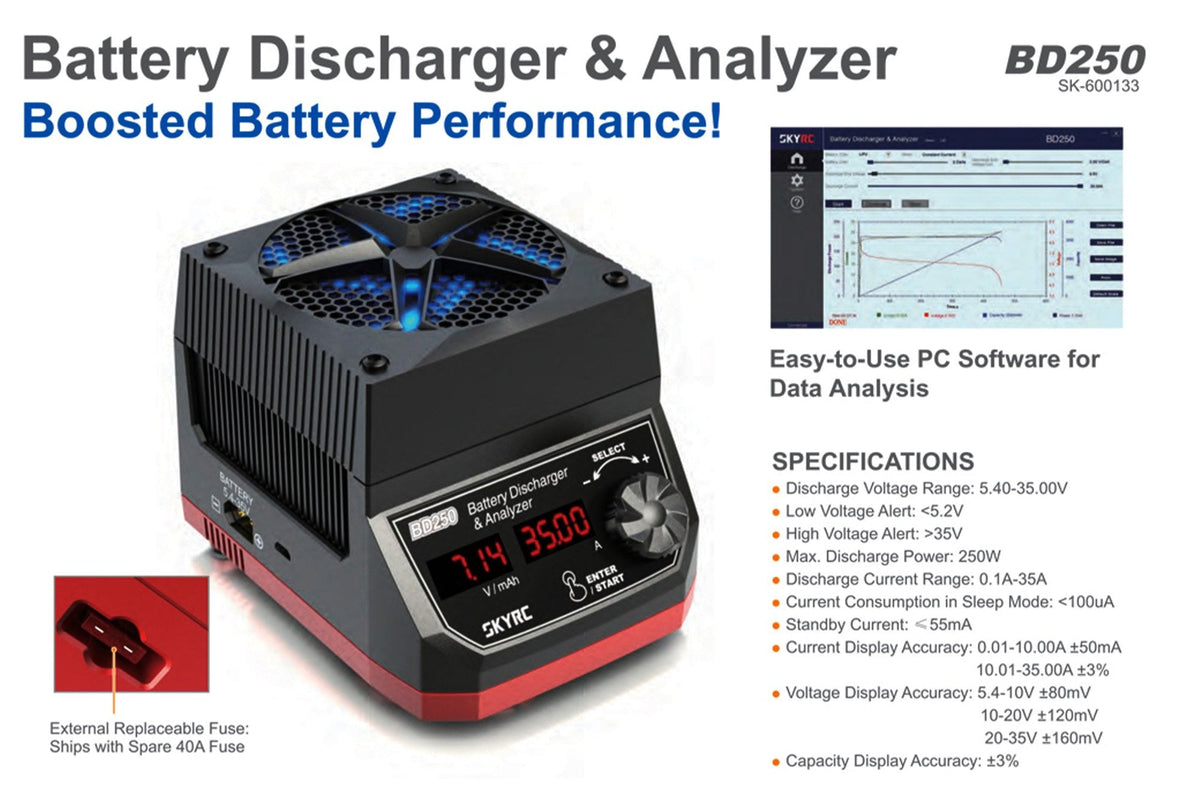 SkyRC- BD250 Battery Discharger and Alalyzer