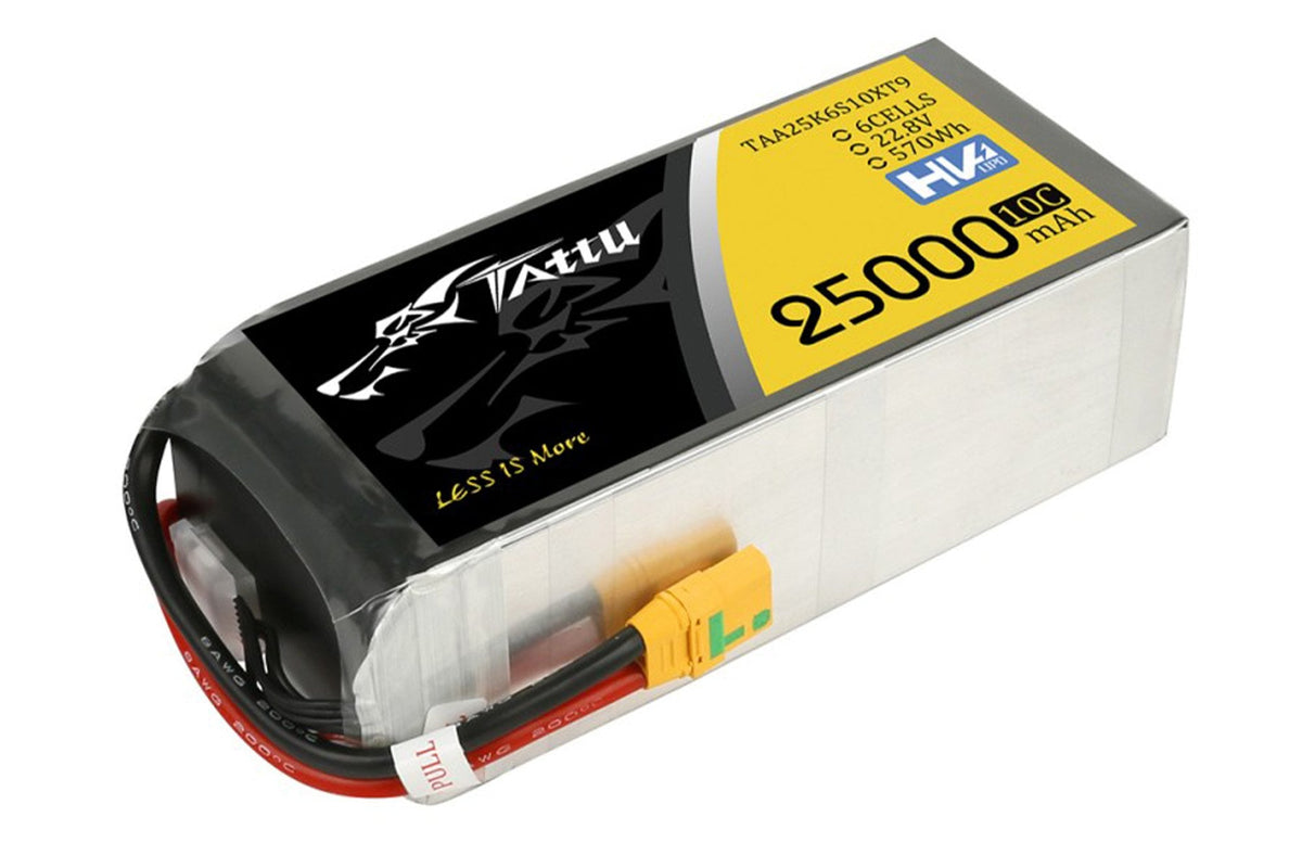 Gens Ace- G-Tech- Tattu HV- 25000mAh 10C 6S1P 22.8V Lipo with XT90-S