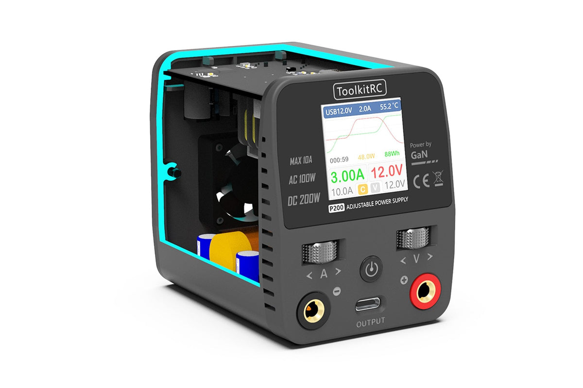 ToolkitRC P200 Smart Desktop Power Supply with GaN Technology