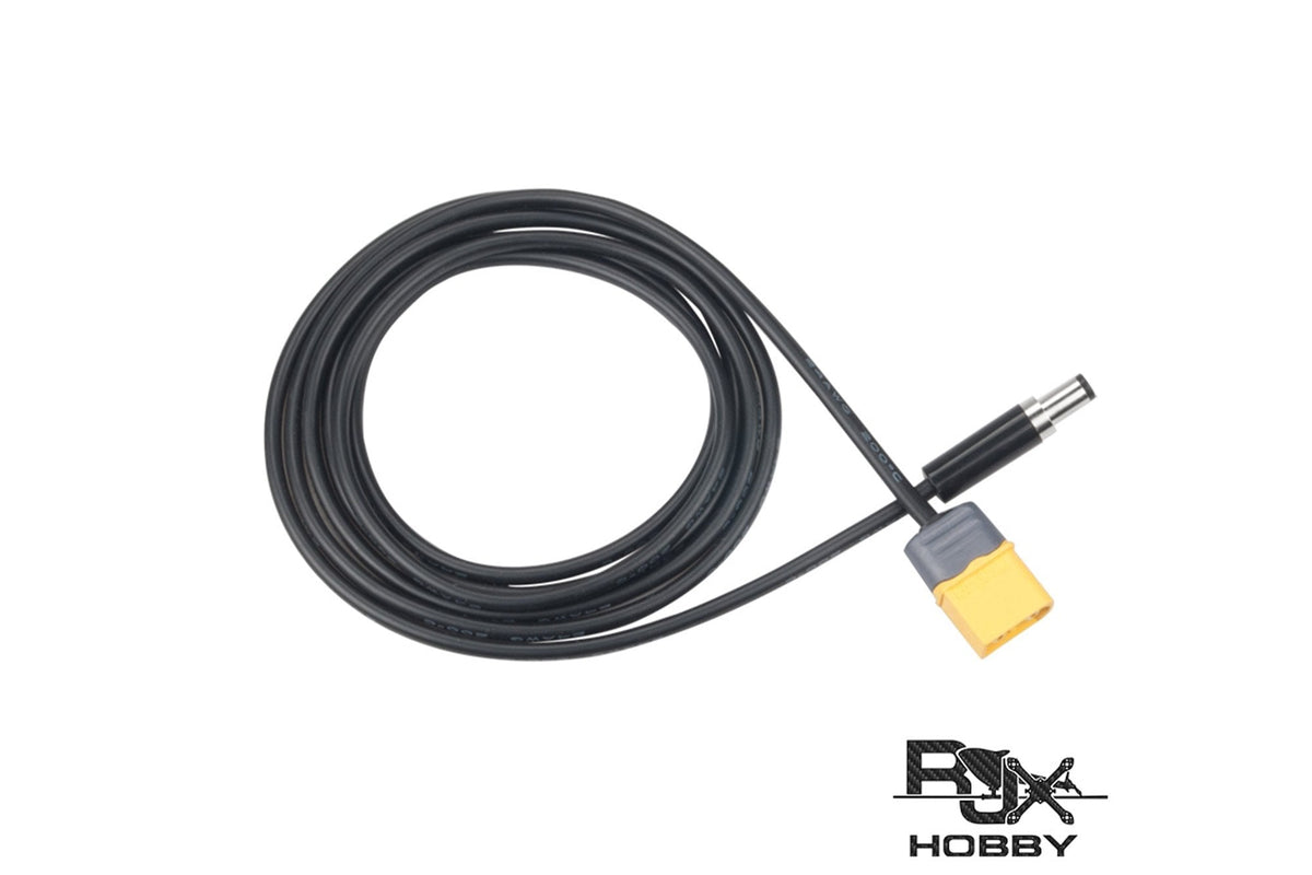 RJXHOBBY -XT60 Male Bullet to Male DC 5.5mm X 2.1mm DC5521 Power Cable 150cm