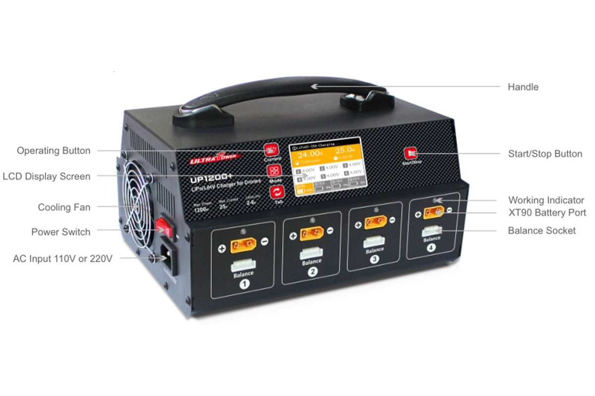 UltraPower - UP1200+ 8CH Charger 2-6s 25A
