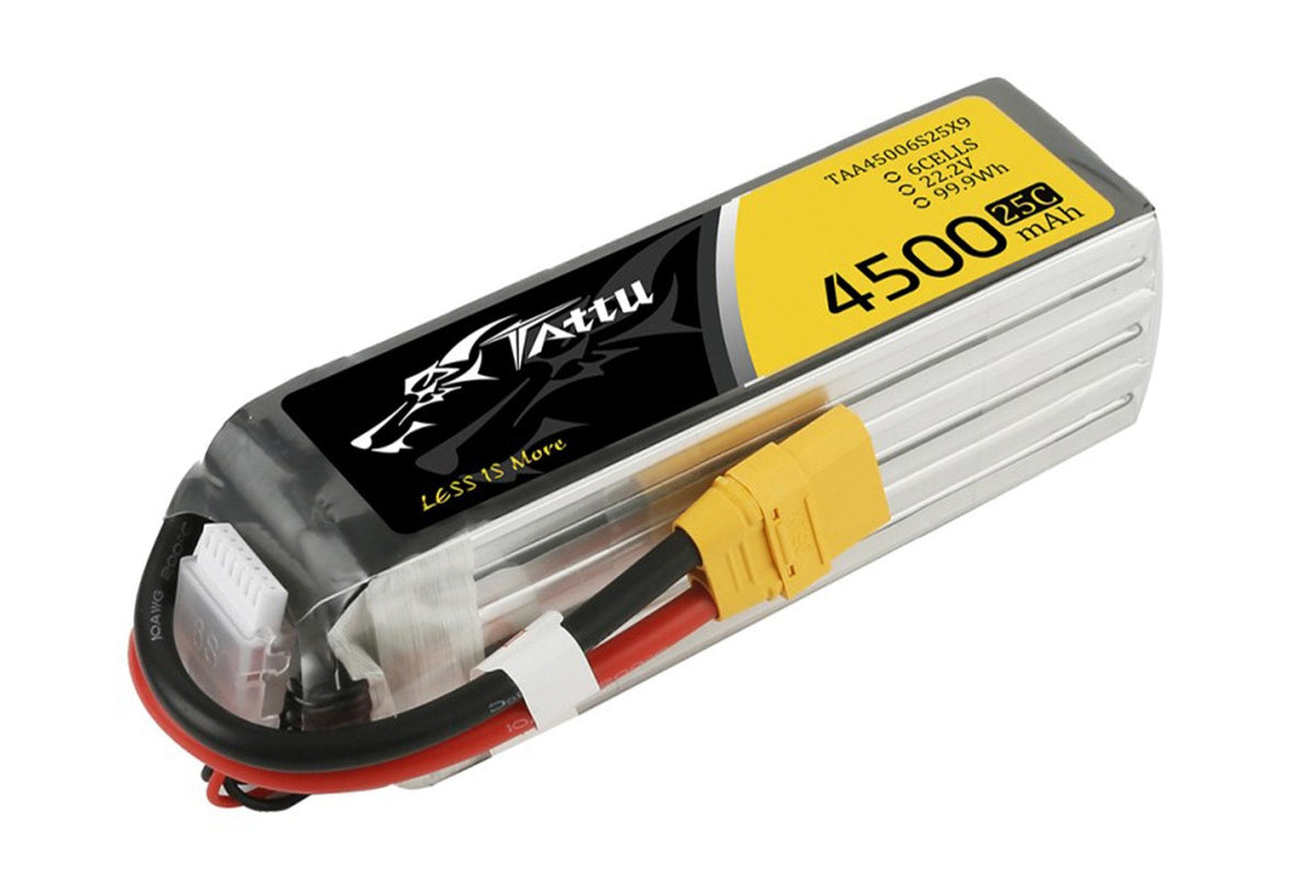 Gens Ace- Tattu, 4500mAh 25C 6S1P 22.2V Lipo with XT90