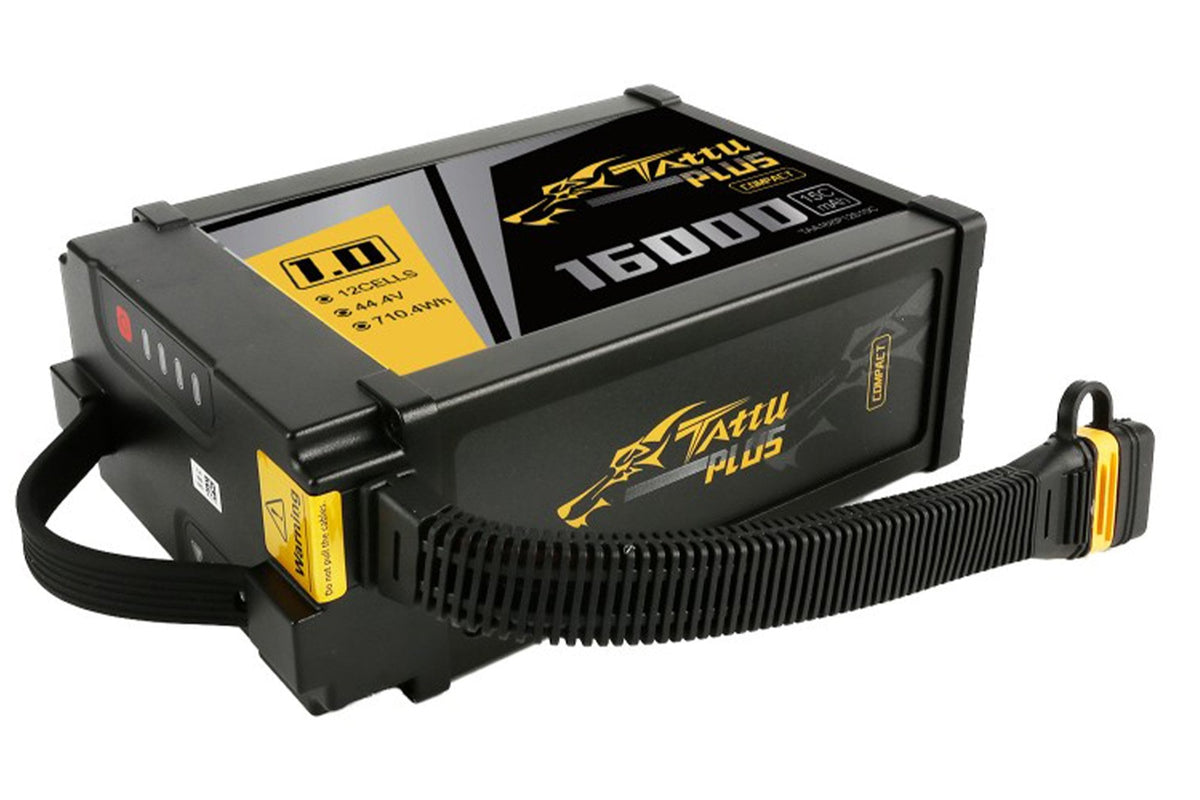 Gens Ace- Tattu Plus 1.0 COMPACT- 16000mAh 15C 12S1P 44.4V Lipo with AS150U