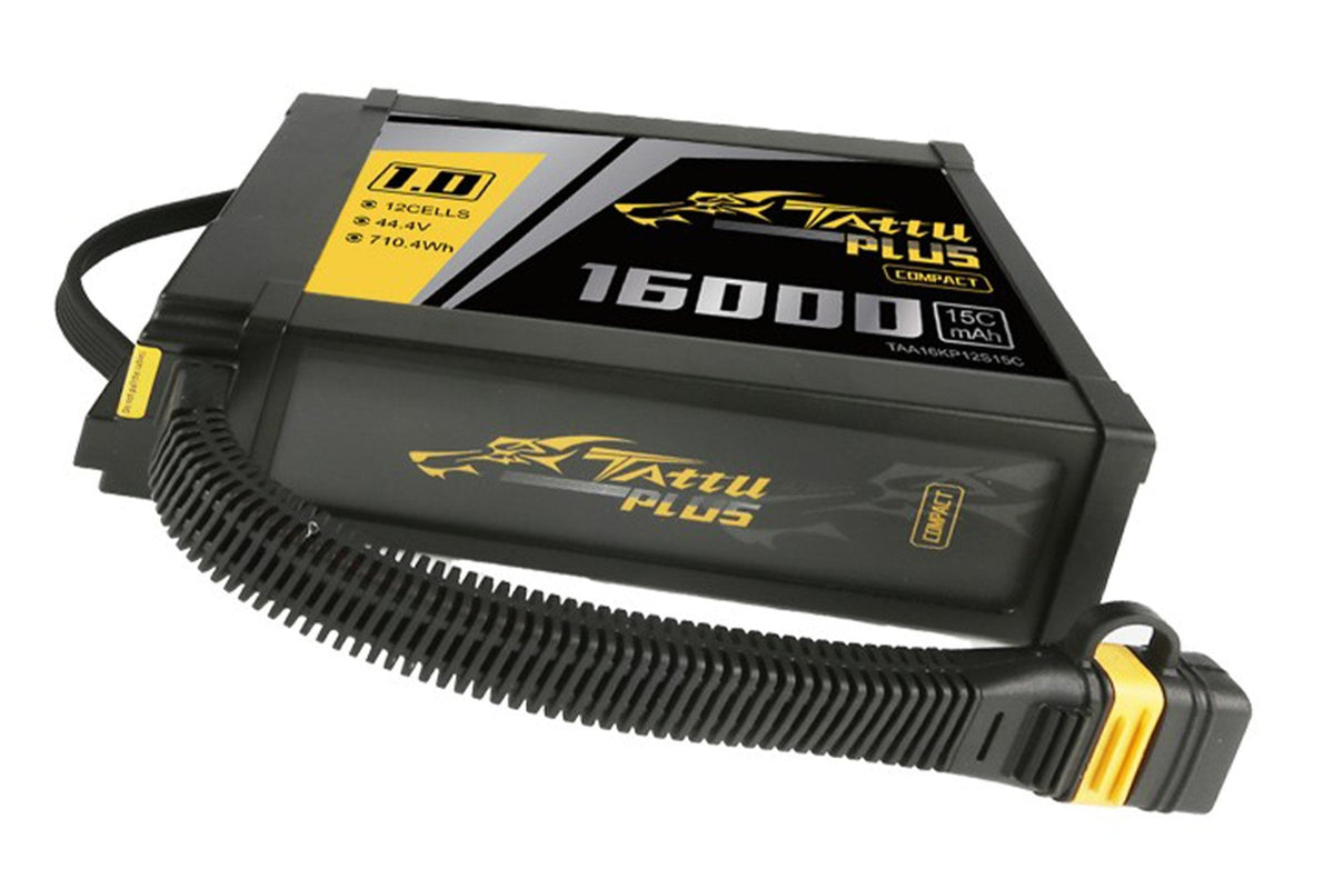 Gens Ace- Tattu Plus 1.0 COMPACT- 16000mAh 15C 12S1P 44.4V Lipo with AS150U