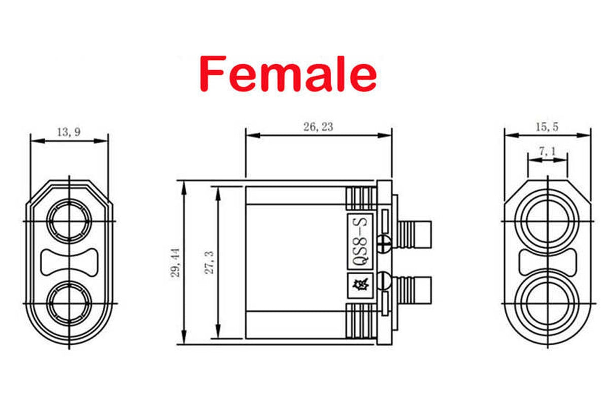 QS8 Antispark Female Connector Blue- 1PC