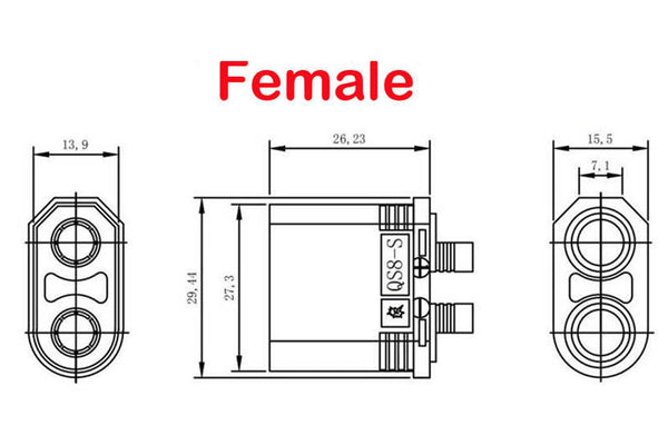 QS8 Antispark Female Connector Blue- 1PC