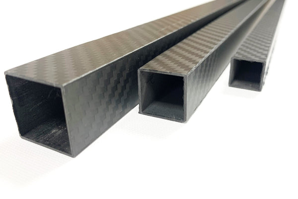 3DXR- Square Roll wrapped carbon fibre tubes-Matte