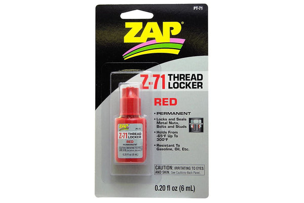 ZAP -PT-71 Z-71 Red Thread Locker 0.2oz/6ml